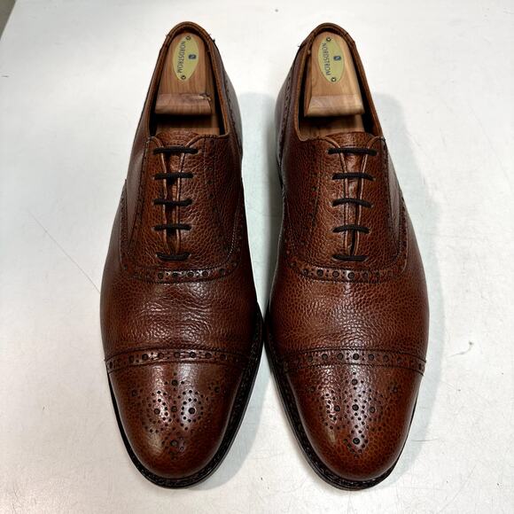 NEW HEELS Tricker\'s Brown Scotch Grain Oxford Bal Bench Made in England US 10 D main image 5